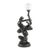 1970s Sculptural Black Figural Table Lamp With Frosted White Globe For Sale