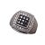 This stunning Sterling Silver men's band combines elegance and strength with its striking design featuring black and white...