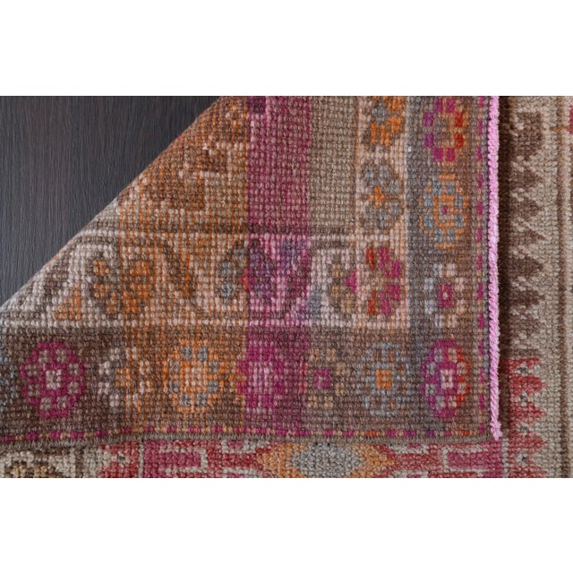 1970s Vintage Turkish Hand-Knotted Wool Cotton Red Runner Rug For Sale In San Francisco - Image 6 of 11