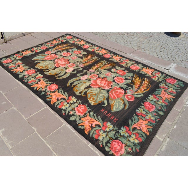 Vintage Caucasian Moldovan Kilim Rug - 6′7″ x 10′8″ | Chairish
