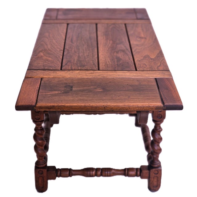 Renaissance Revival Barleytwist Draw‑Leaf Coffee Table by Cochran Chair Co. Adjustable Size For Sale - Image 4 of 18