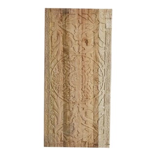 Natures Harmony Barn Door, Bleached Wood Lotus Carved Wall Art For Sale