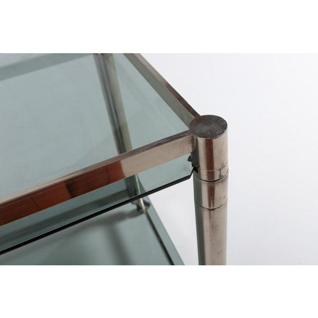 Metal Chromed Steel Serving Cart Side Table, 1970s For Sale - Image 7 of 12