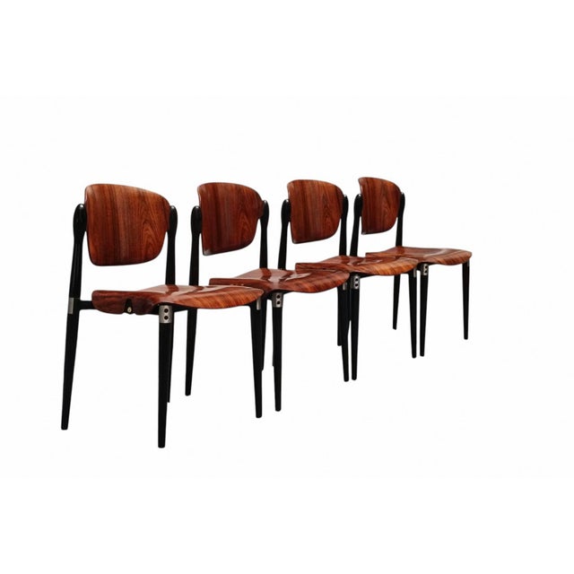 Mid-Century Modern S83 Dining Chairs by Eugenio Gerli for Tecno, Italy, 1960s, Set of 4 For Sale - Image 3 of 12