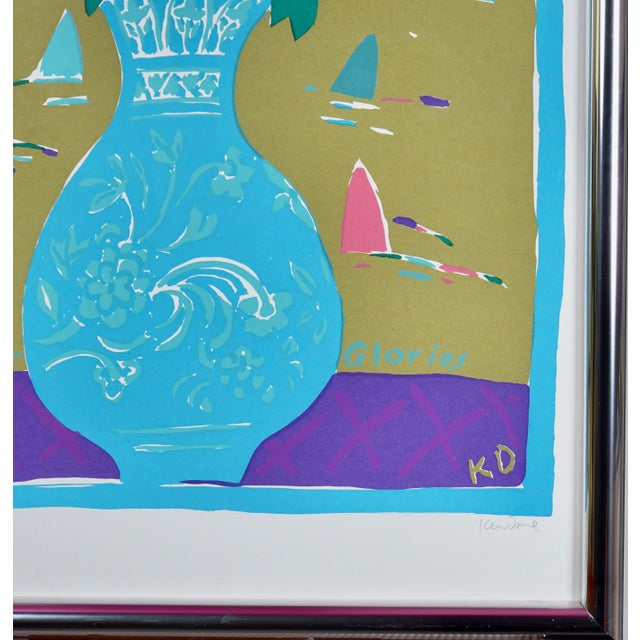 Pop Art Mid 20th Century Screenprint by Australian Artist Ken Done, Titled "Morning Glories". For Sale - Image 3 of 7