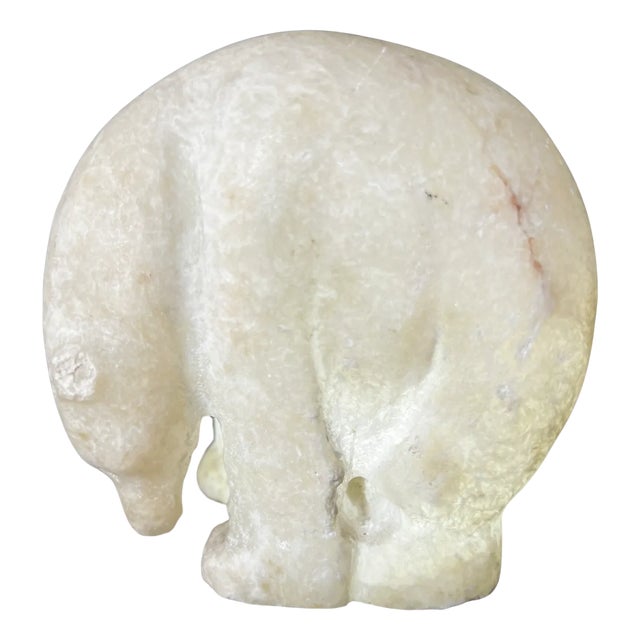 Polar Bear Hand Carved in Alabaster, 1950 For Sale