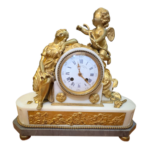 French Louis XVI Style Mantel Clock