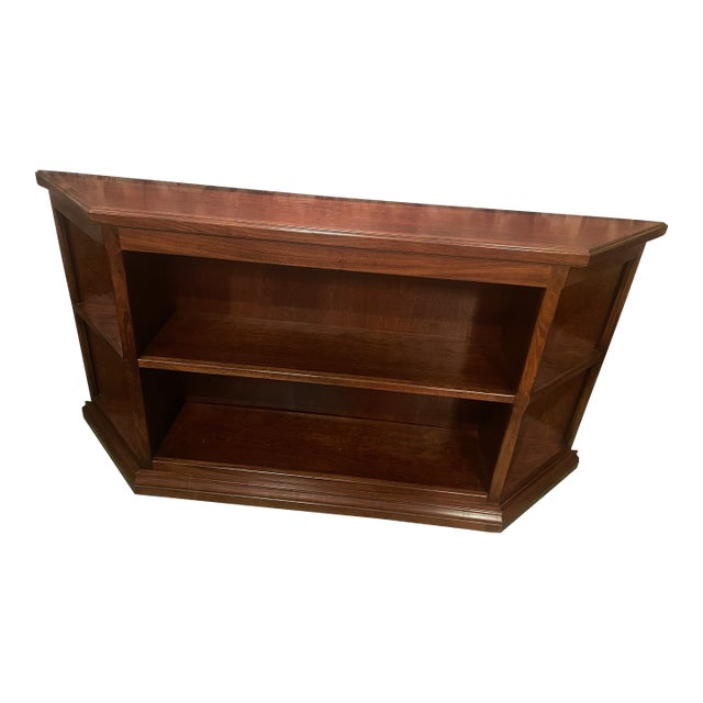 1990s Handcrafted Solid Cherry Wood Low Bookcase / Media Console, 61" For Sale