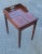 Brown Mid Century Mahogany Stinciled Leather Top Candle Stand Side Table For Sale - Image 8 of 8