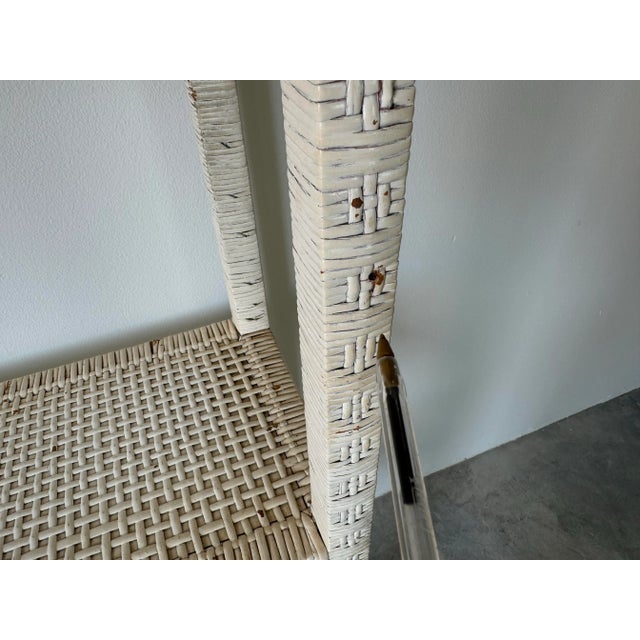70's Vintage Coastal Wrapped Rattan Six - Tier Etagere For Sale - Image 10 of 12