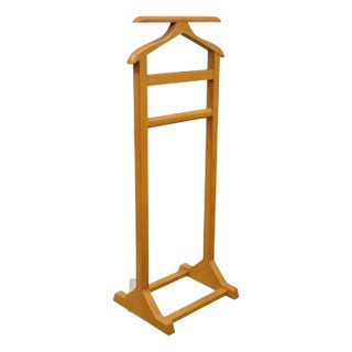 Late 20th Century Modern Saddle Leather Italian Gentleman's Clothing Valet Suit Butler Stand For Sale