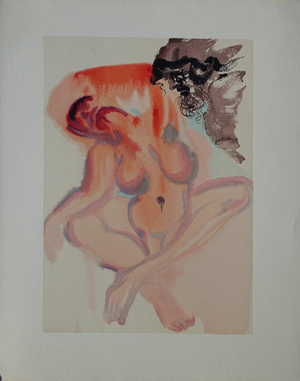Salvador Dali, Les Indolents, Nude, Etching