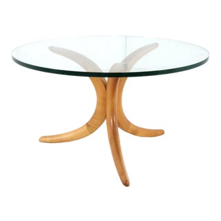 Coffee Table with Boomerang Legs and Glass Top from Alma Möbel, 1960s For Sale