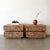 Vintage 1970s Mid-Century Modern cork nightstands featuring clean architectural lines and a beautifully figured natural...