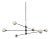 Three Tier Chandelier, Black, 51.5in H, 3 Inch Glass Globes, by Research.Lighting, Modern, Minimal Hanging Light For Sale