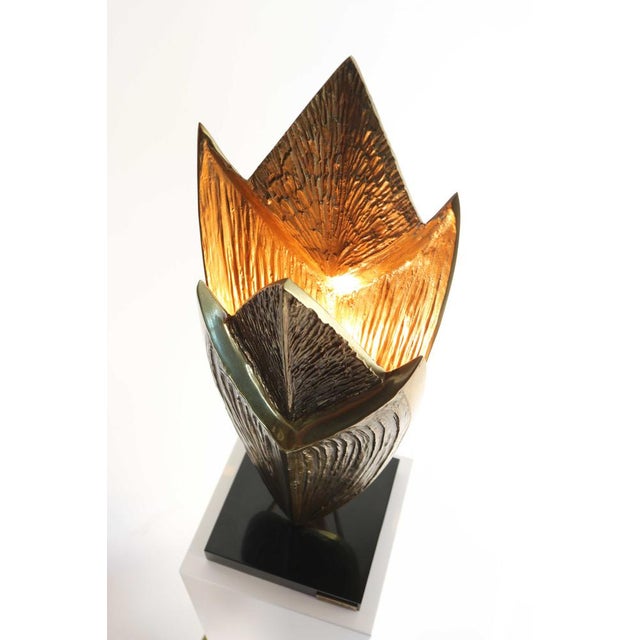 Cythere Bronze Table Lamp by Chrystiane Charles for Maison Charles, France, 1970s For Sale - Image 16 of 18