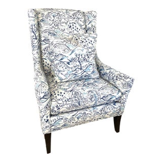 Ethan Allen Chinoiserie Armchair W/ Down Cushion For Sale