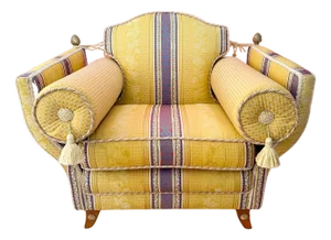 Grand Scale Neoclassical Revival Italian Maximalist Armchair With Bolsters and Tassels