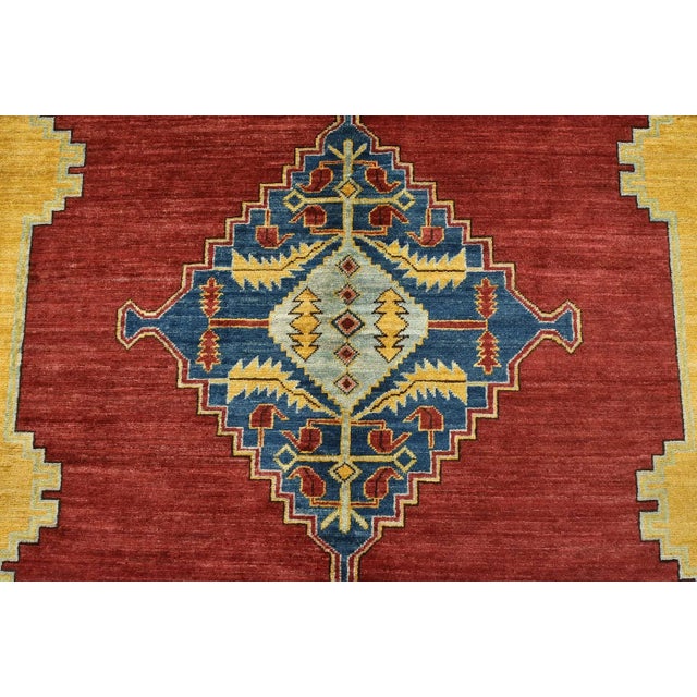 2020s Ziegler Rug 8’2” X 9’11” Red Wool Tribal Hand-Knotted Oriental Carpet For Sale - Image 5 of 12