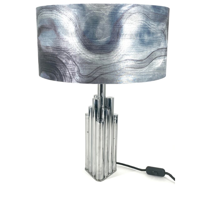 Metal Table Lamp with Lampshade in the style of Reggiani, 1970s For Sale - Image 7 of 10