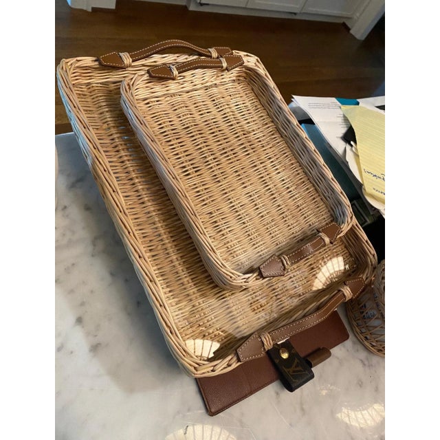 Large Rectangle Blue Osier Tray For Sale - Image 4 of 7