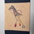 Unique Japanese scroll on natural textile, featuring a charming toy horse in traditional style. Dimensions: height 90 cm,...