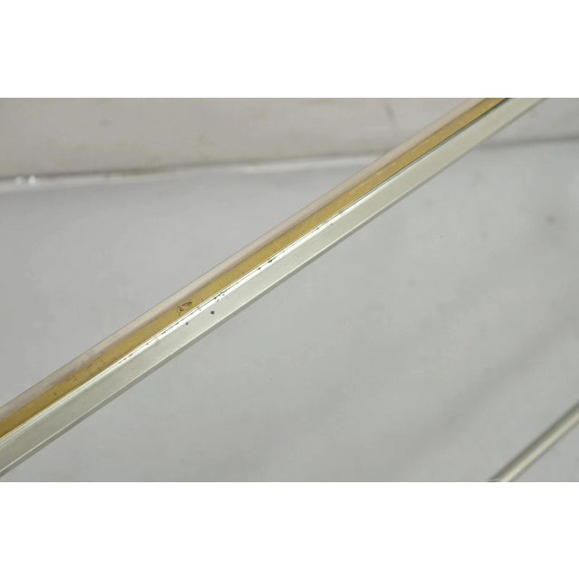 Neoclassical Directoire Maison Jansen Style Steel & Brass Console Sofa Table For Sale - Image 9 of 11