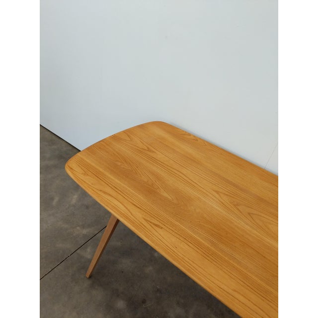 Wood Vintage Ercol Mid Century Modern Plank Dining Table For Sale - Image 7 of 9