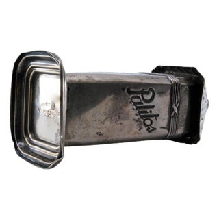 Silver Straw-Shaped Toothpick Holder on Square Base For Sale