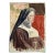 Vintage Expressionist Portrait of a Nun by Marlene Miller, Signed (C. 1950, Watercolor on Paper) For Sale