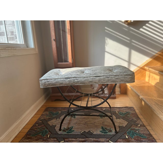 1960s Mid-Century Modern Vanity Seat For Sale - Image 9 of 11