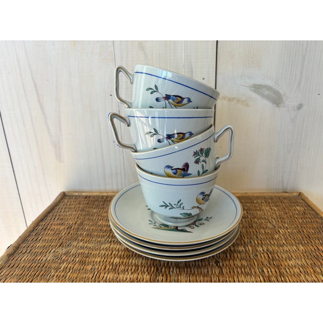 Late 20th Century Four Spode Queen's Bird Cup and Saucer Sets For Sale - Image 13 of 16