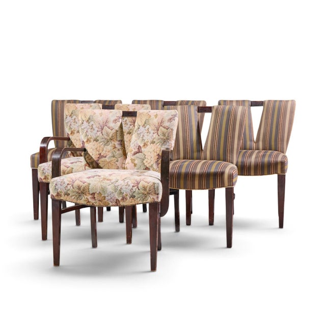 Mid-Century Modern Paul Frankl Corset Mid Century Mahogany Dining Chairs - Set of 6 For Sale - Image 3 of 17