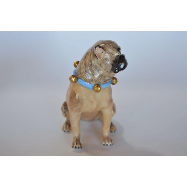 German Pair of Dresden Male & Female Bulldog Porcelain Figures For Sale - Image 4 of 9