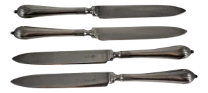 Walker & Hall, Sheffield Silver Plate Fruit Knives, S/4