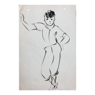 1930s Helen Malta Boy Figure Drawing For Sale