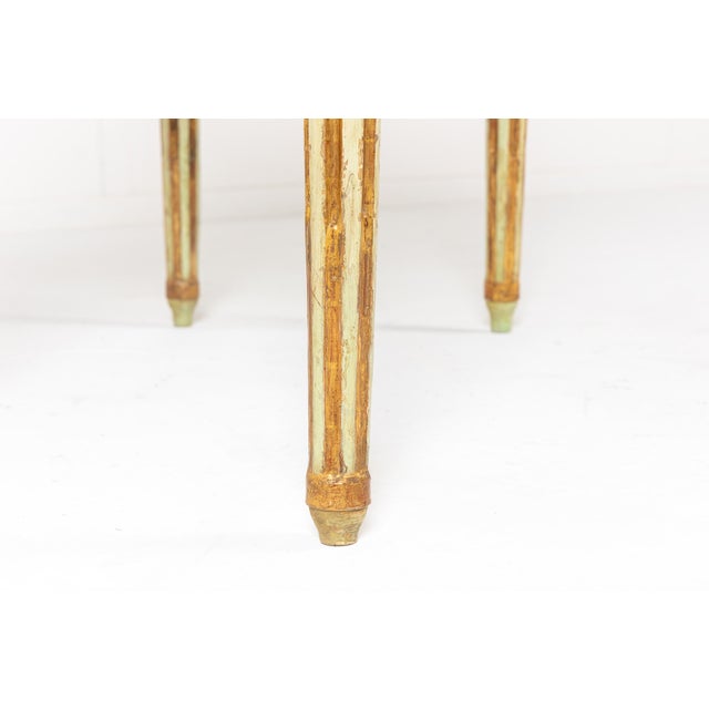 A Late 18th Century Italian Painted Console/Side Table with Marble Top This table is rectangular shape with a fine white...