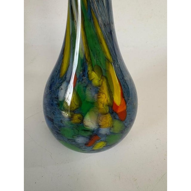 Blue Italian Blown Glass Vase with a Slender Silhouette, 1950s For Sale - Image 8 of 12