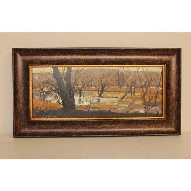 Quality Custom Framed Original Oil Painting on Canvas of Bare Trees, by Luo Hong (Chinese/American, B. 1960), Signed and...