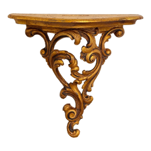 Vintage Carved Gilt Wood Florentine Wall Shelf