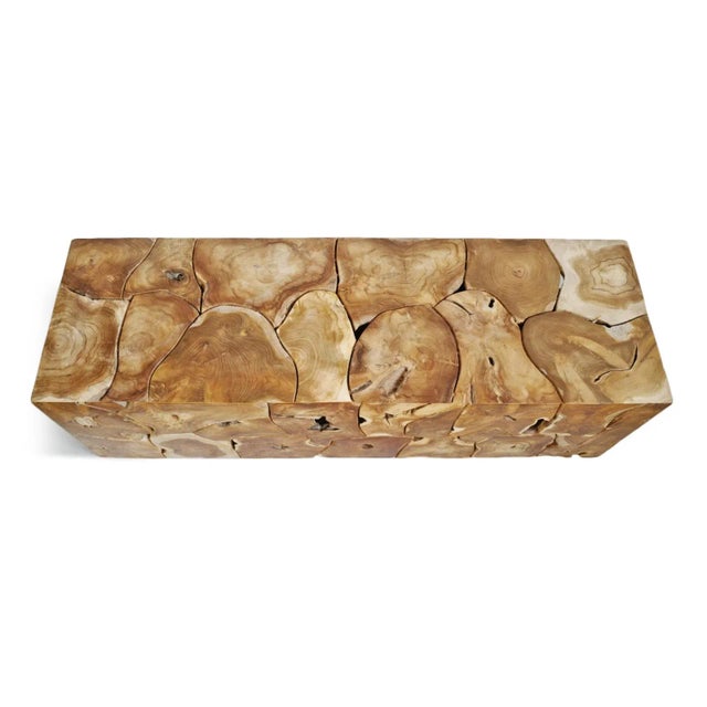 2020s Salvaged Teak Root Block Bench Table For Sale - Image 5 of 11