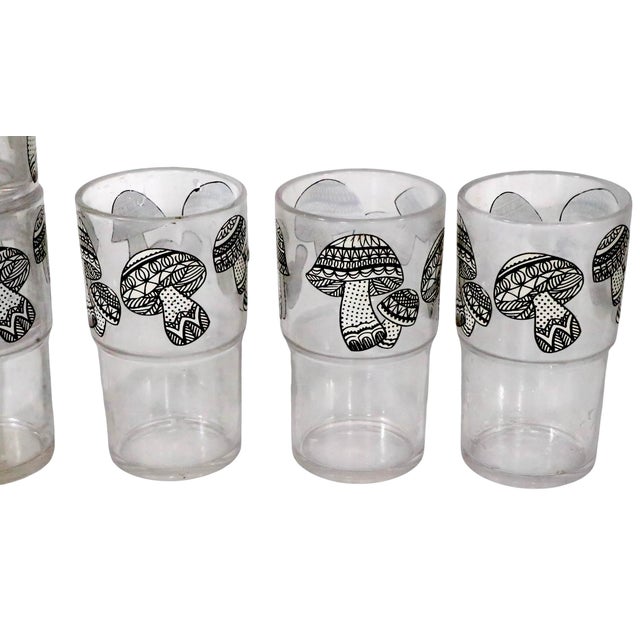 1970s Vintage Mushroom Drinking Glasses by B J Stotter - Set of 6 For Sale - Image 10 of 11