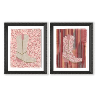 Lula and Ole Girl Pearl by Willa Heart in Brimfield Black Frame, Set of 2 Mini Art Prints For Sale