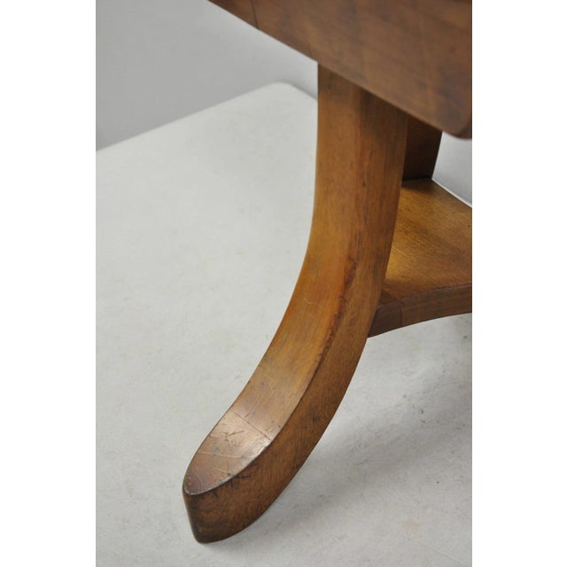 Brown Vintage Mid Century Modern Mahogany Adolf Loos Theban Style Tripod Saddle Stool For Sale - Image 8 of 17