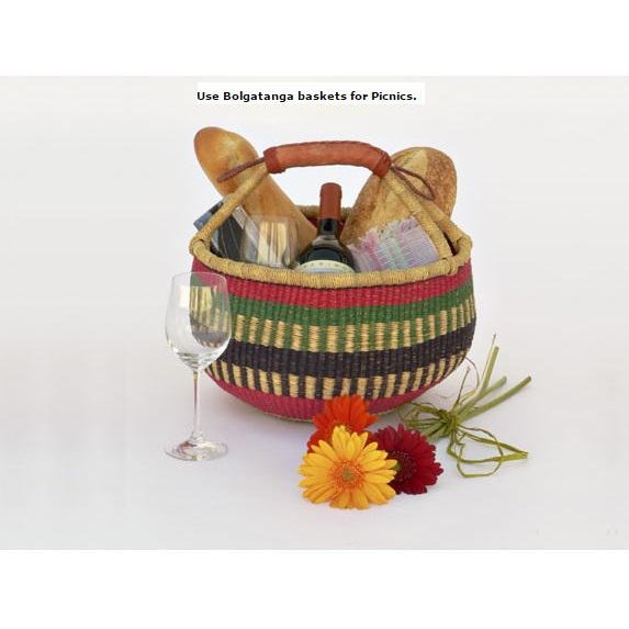 2020s Black African Market Basket For Sale - Image 5 of 6