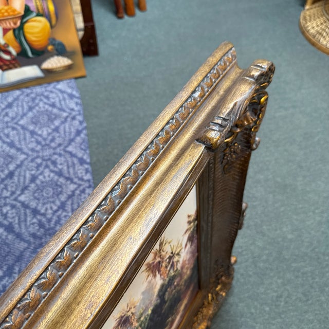 Malarz Peace River Sunset Reproduction Print in Ornate Gilt Frame For Sale - Image 11 of 12