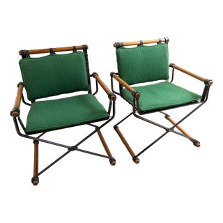 1960s Mid-Century Cleo Baldon for Terra Campaign Chairs - A Pair For Sale