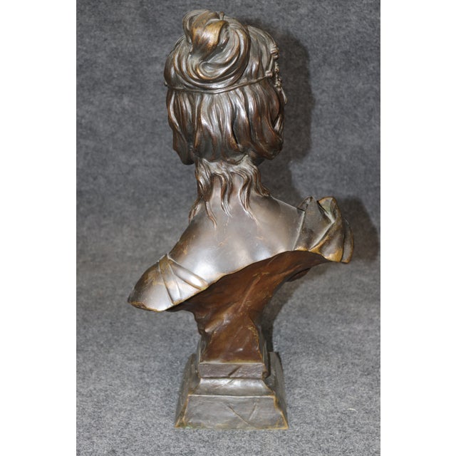 Art Nouveau Antique French Art Nouveau Bronze Bust "Herodias" Signed George Charles Coudry For Sale - Image 3 of 11