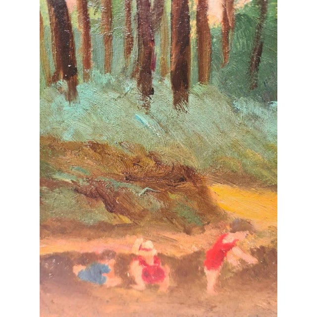 Early 20th Century Early 20th Century Impressionist Barbizon School Landscape, Children at Play, Mont-De-l'Enclus Painting by Georges Guerin For Sale - Image 5 of 11