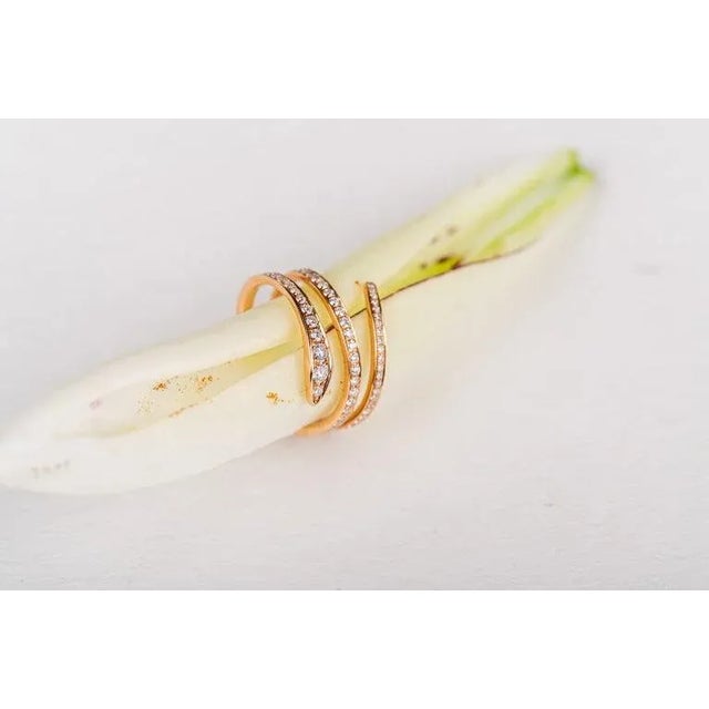 Contemporary 18k Solid Gold Pave Set Natural Diamond Serpent Wrap Ring Size 7 For Sale - Image 3 of 16
